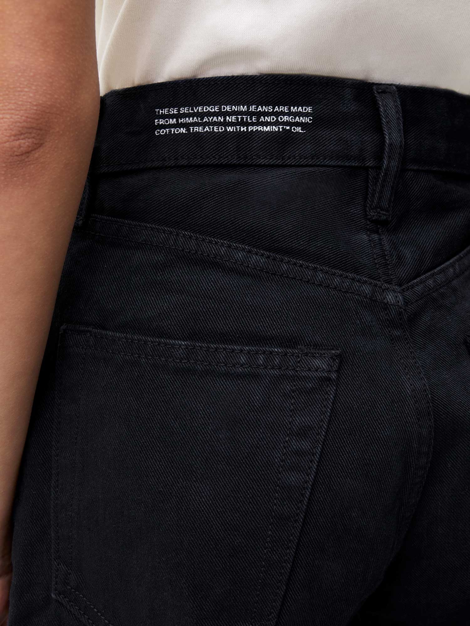 Women Nettle Denim High-Rise Jeans - Black - 5