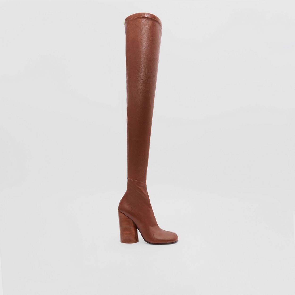 Leather Over-the-knee Sock Boots - 6