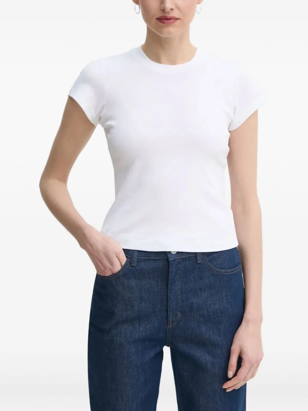 ribbed crew-neck T-shirt - 1