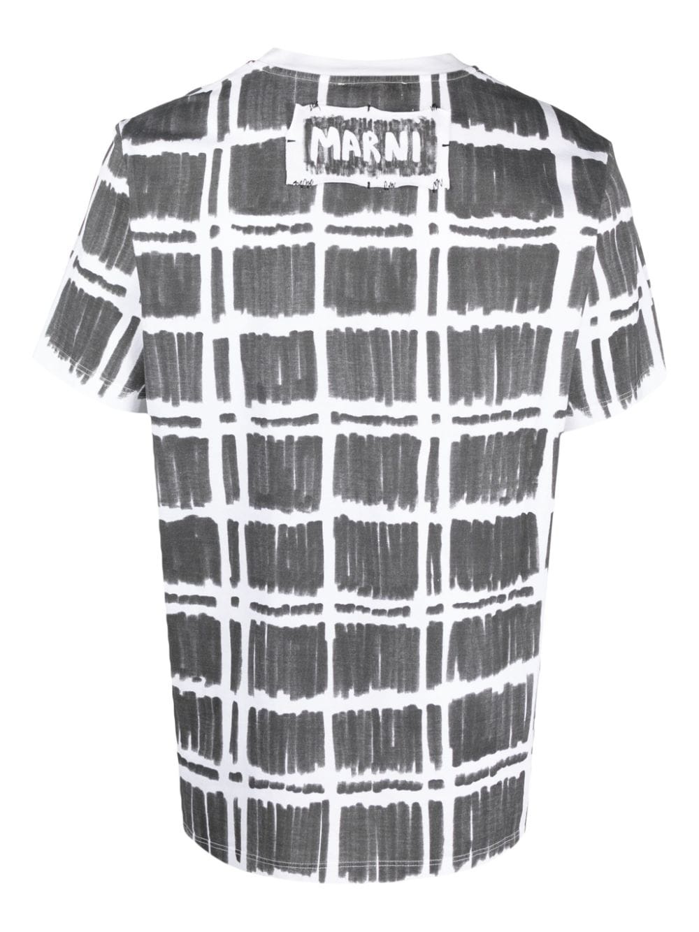 checked-print cotton T-shirt - 2