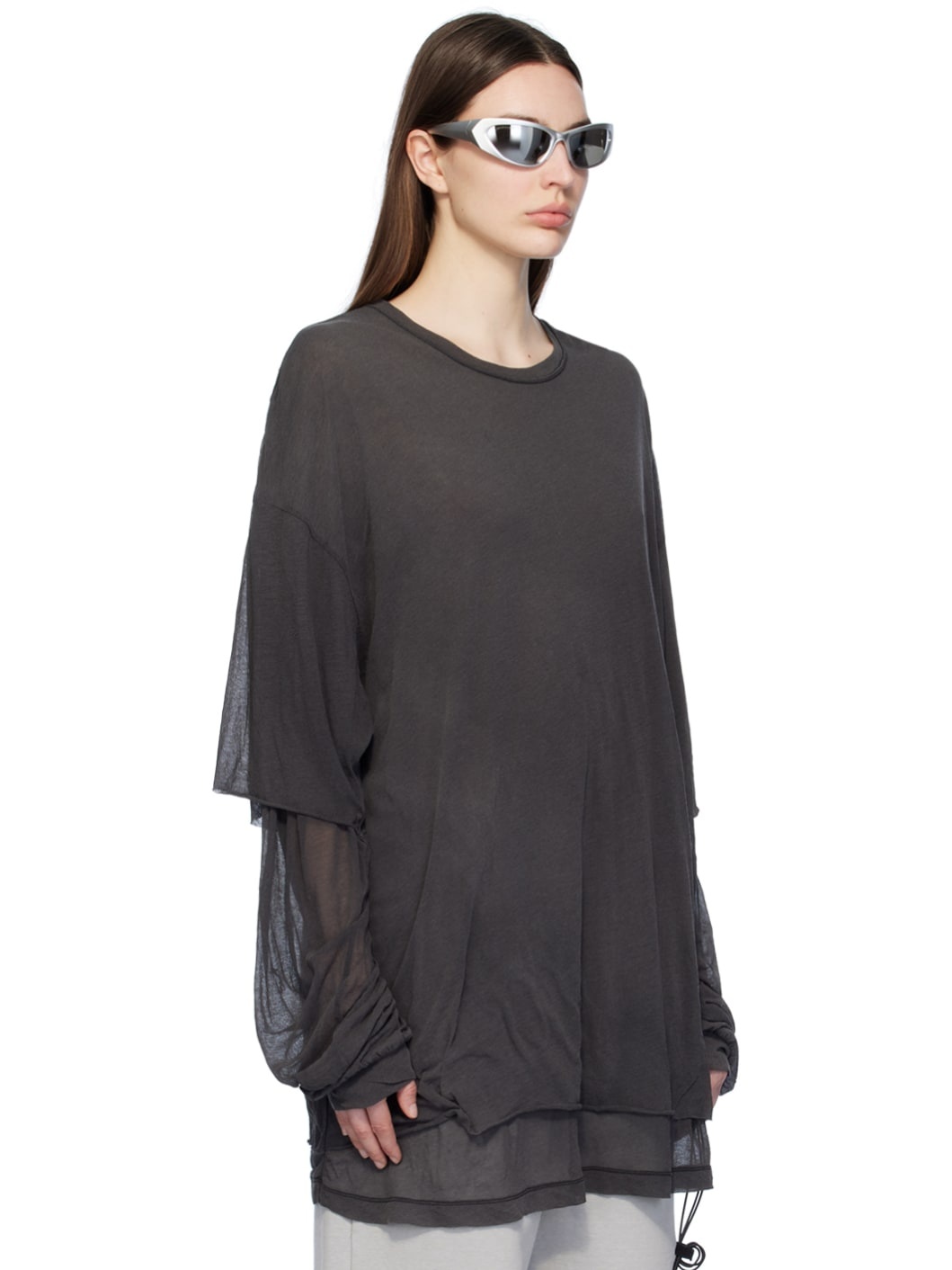 Black Layered Long Sleeve T-Shirt - 2
