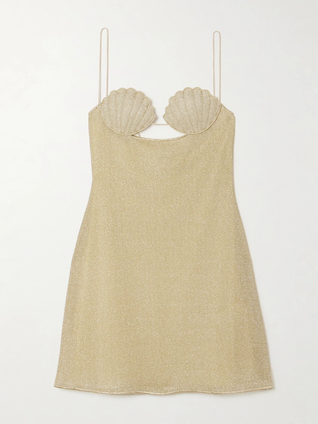 Lumière Cutout Embroidered Metallic Stretch-knit Mini Dress - 1