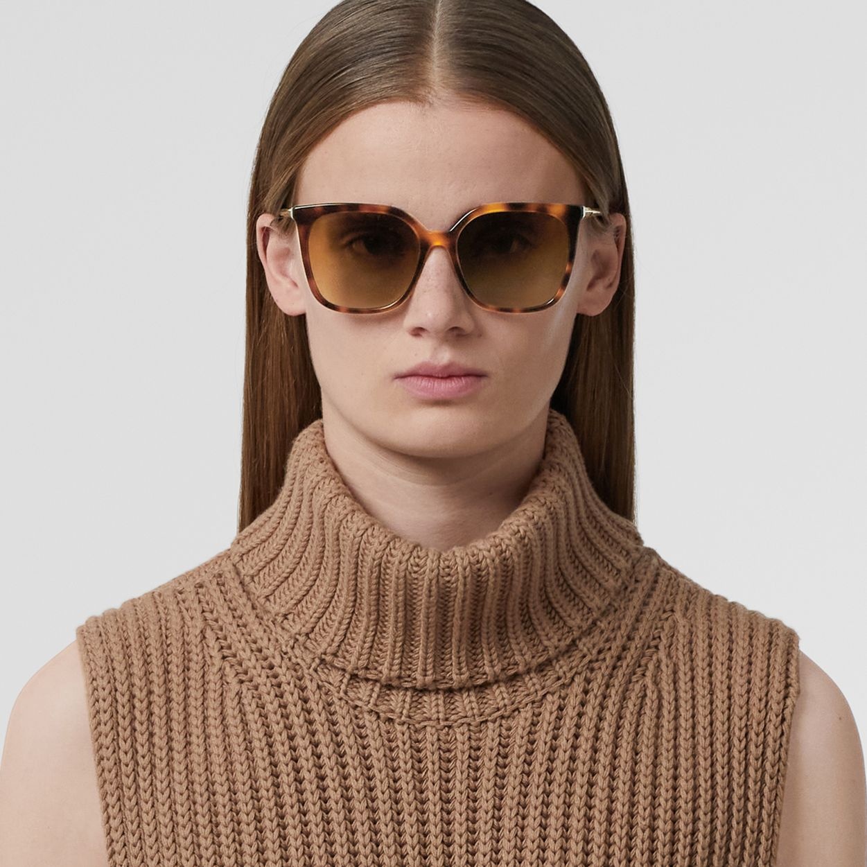 Icon Stripe Detail Oversized Square Frame Sunglasses - 3