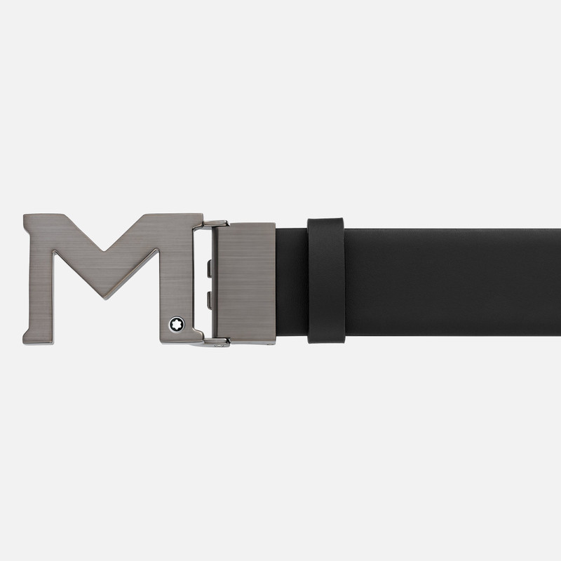 Montblanc M buckle black 35 mm leather belt outlook