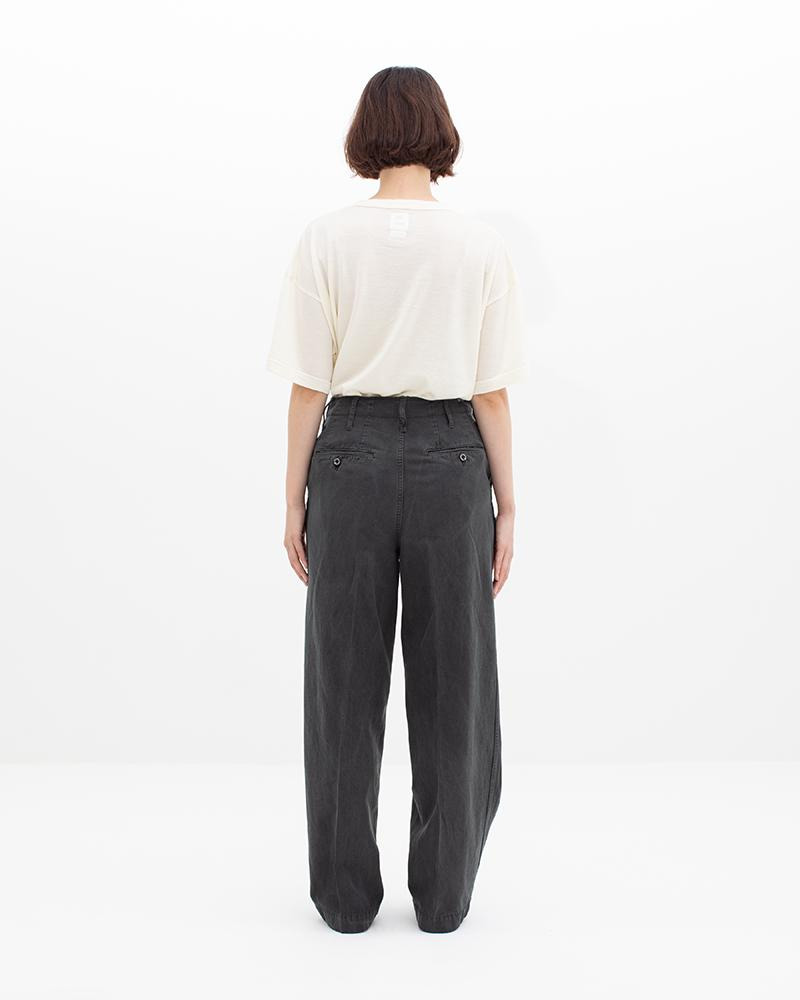 WIDE PANTS DMGD W BLACK - 4
