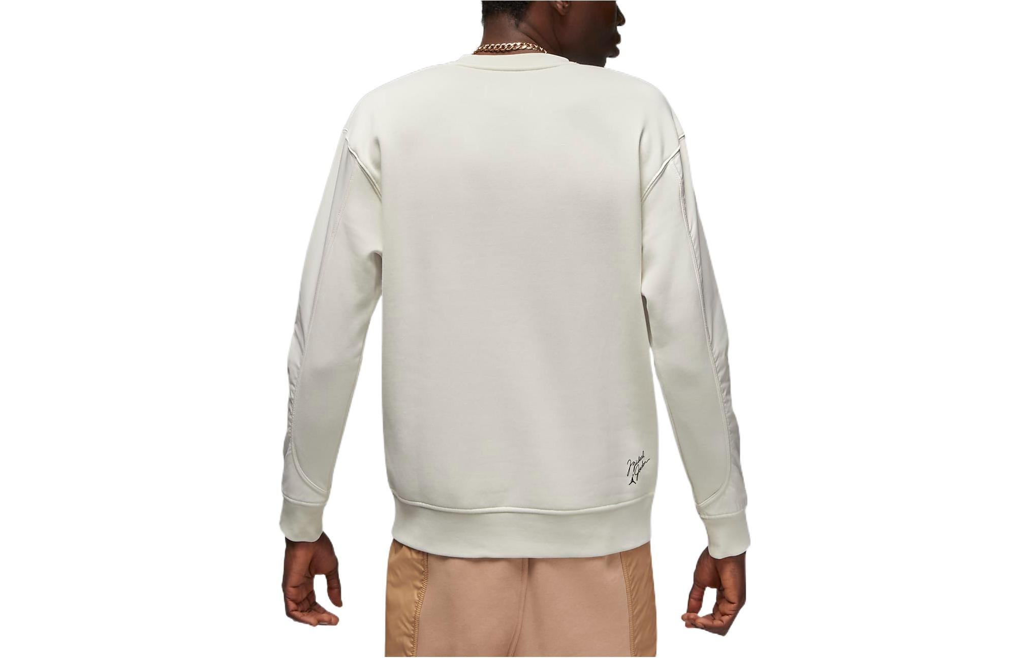 Air Jordan Alphabet Round Neck Long Sleeves Hoodie Men's Creamy White DV7588-030 - 2