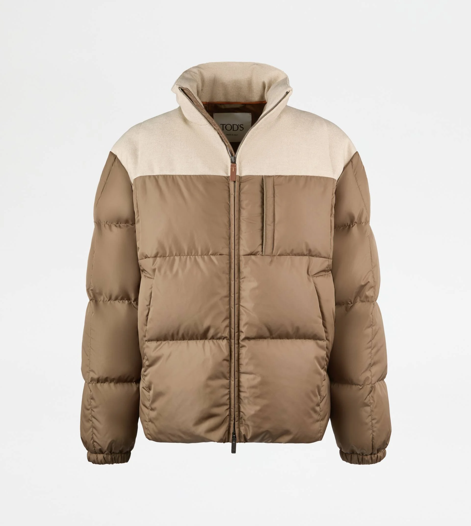 BI-MATERIAL DOWN JACKET - GREY - 1