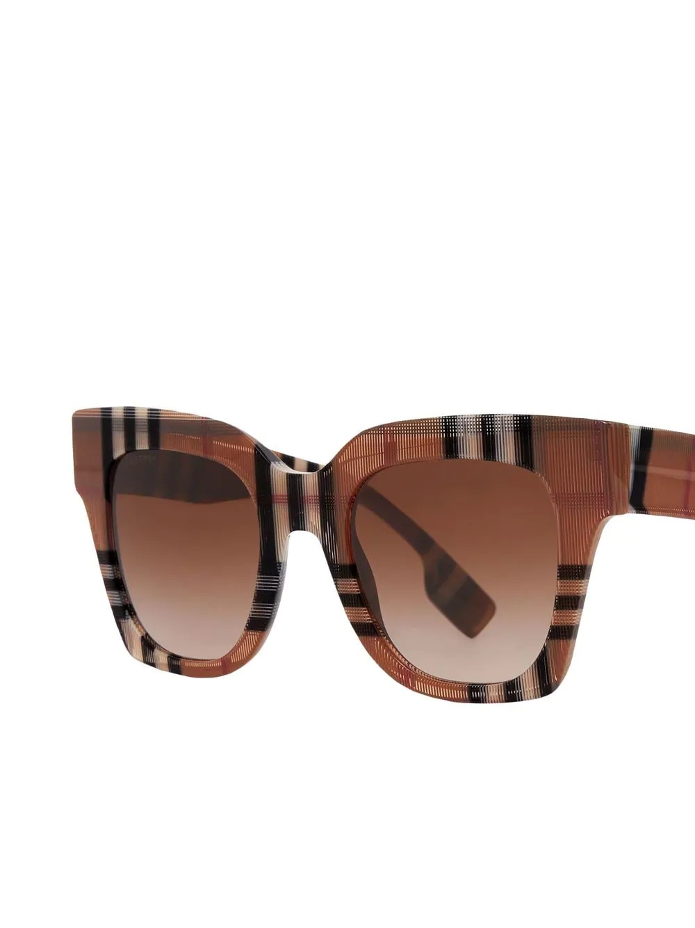 check pattern square-frame sunglasses - 3