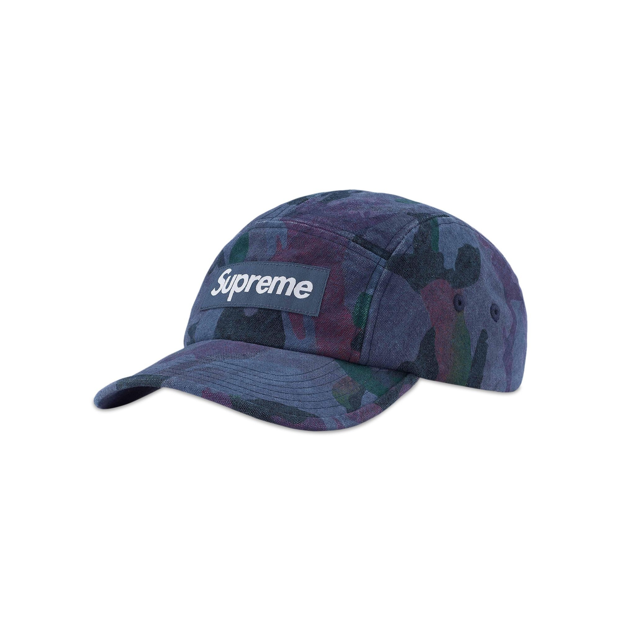 Supreme Washed Canvas Camp Cap 'Navy Camo' - 1