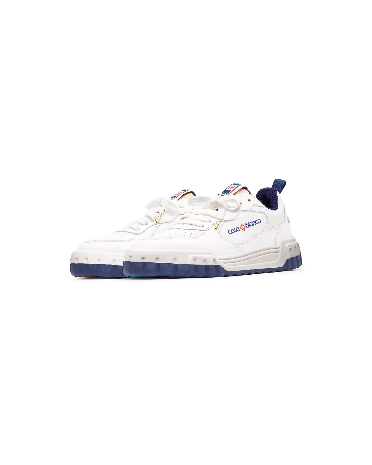 Womens The Court White & Navy Sneaker - 6