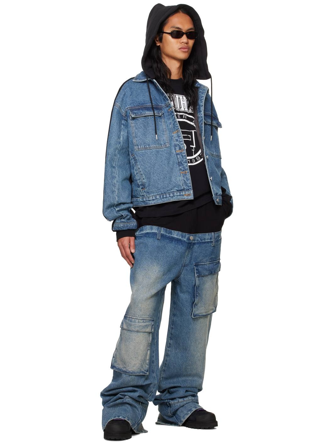 SPENCER BADU Blue & Black Paneled Denim Jacket | ssense
