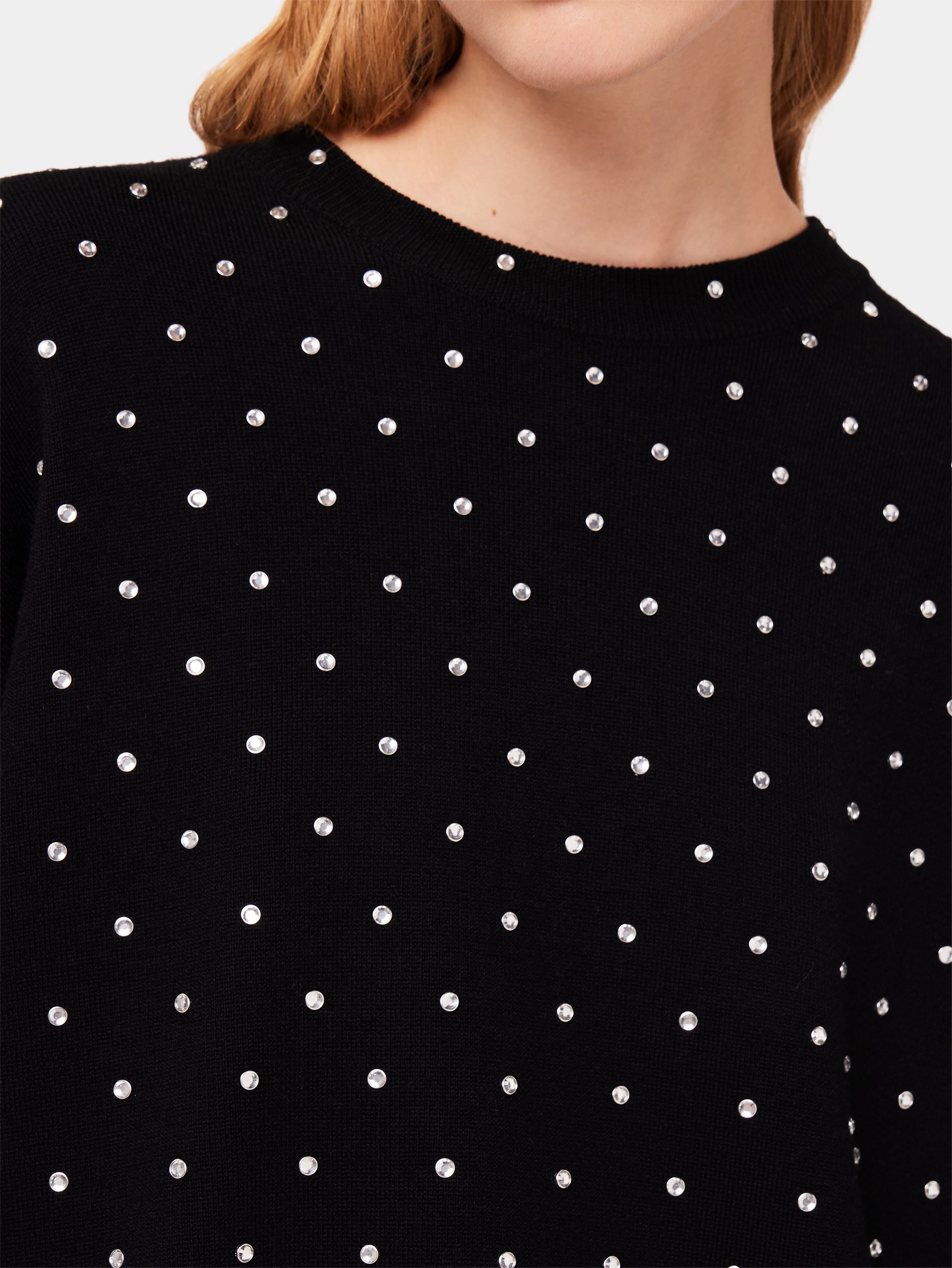 CRYSTALS EMBELLISHED BLACK JUMPER - 3