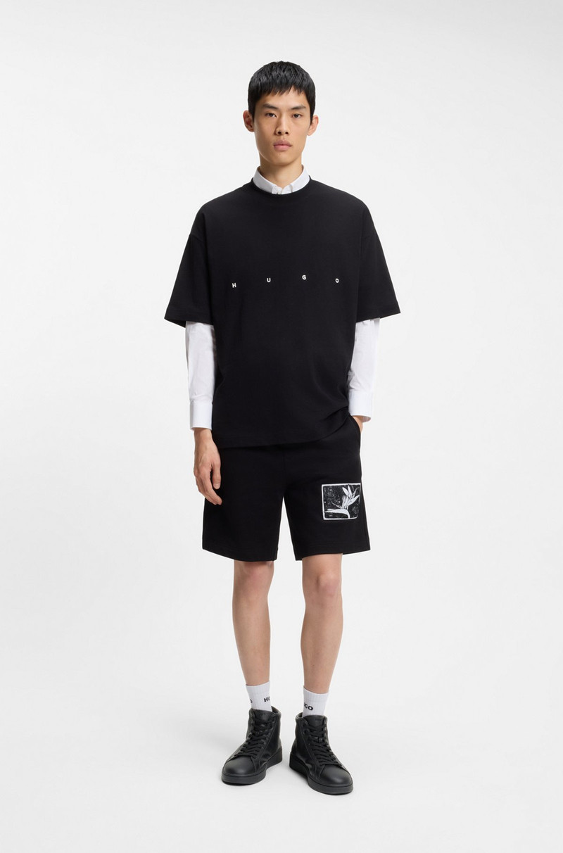 HUGO HIGH-TOP SNEAKERS IN FAUX LEATHER outlook