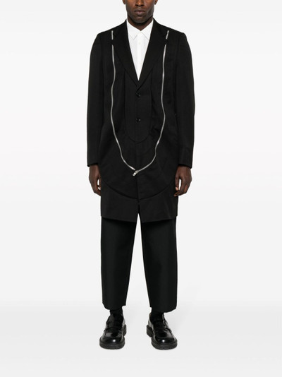 Comme des Garçons Homme Plus zip-detailed wool coat outlook