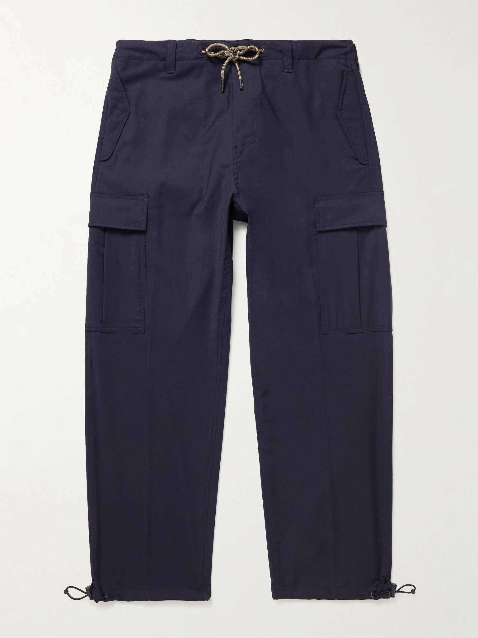 Straight-Leg Woven Drawstring Cargo Trousers - 1