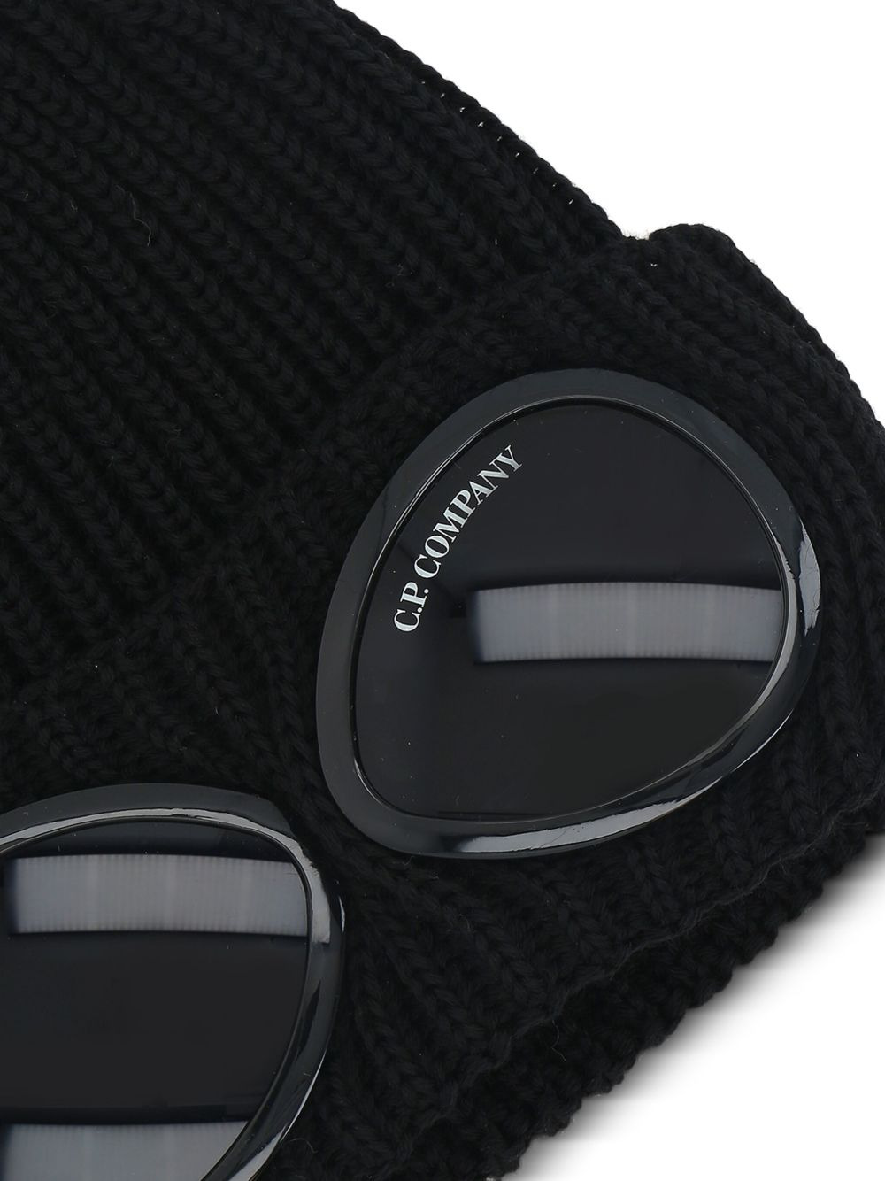 goggle-lens ribbed beanie hat - 5