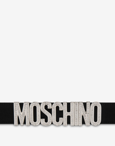Moschino LETTERING LOGO BELT WITH RHINESTONES outlook
