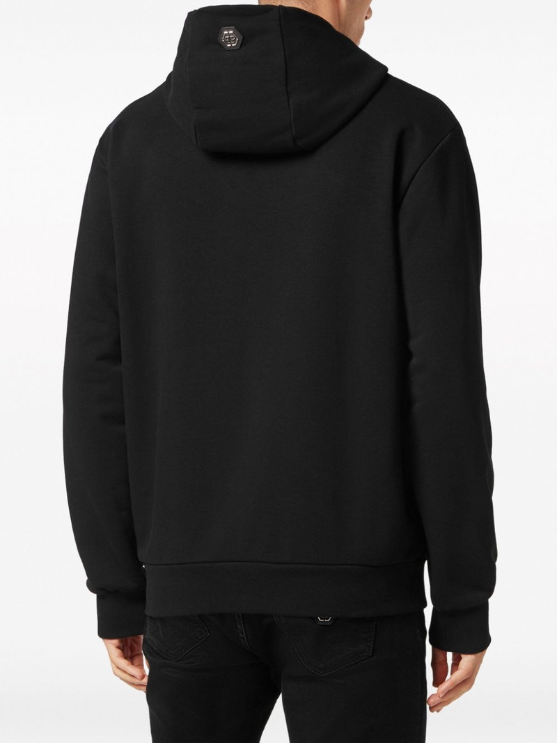 skull-print rhinestone-embellished hoodie 4