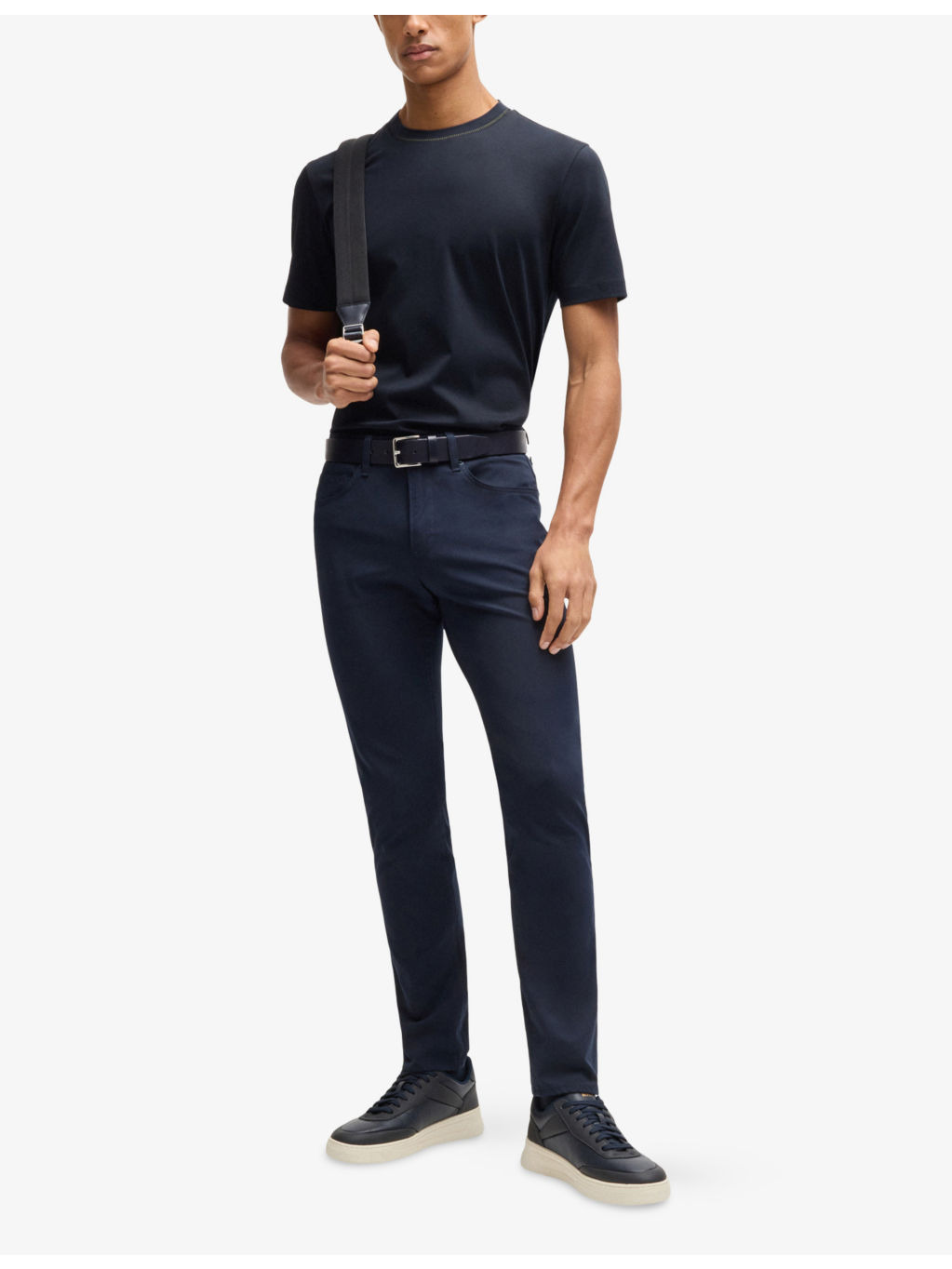 Striped-trim slim-fit cotton-jersey T-shirt - 2