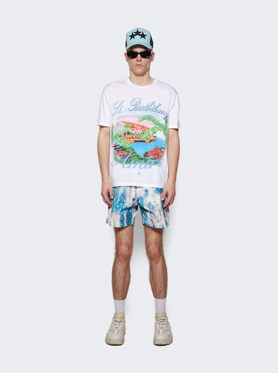 AMIRI Bleached MA Paisley Swim Shorts Blue outlook