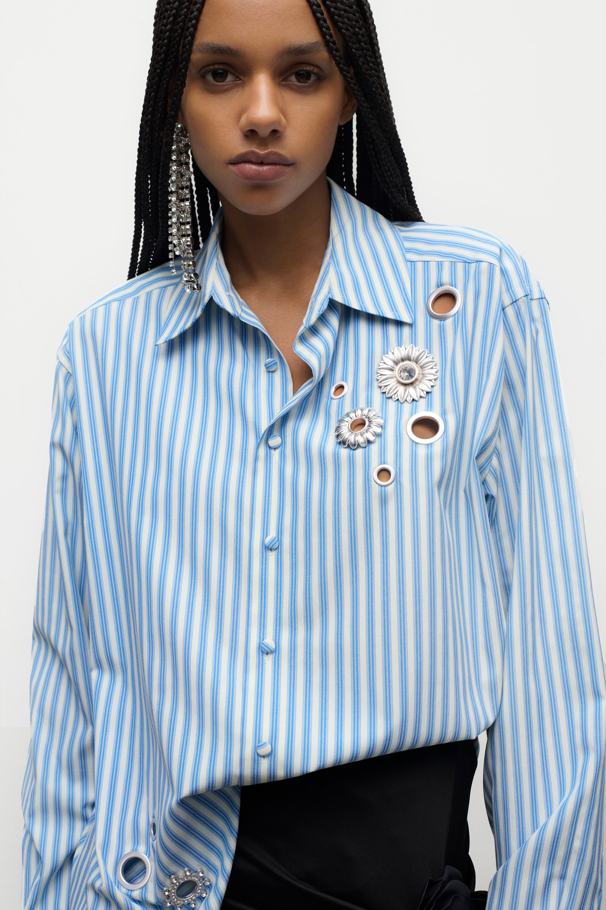 CRYSTAL GROMMET POPLIN SHIRT - 5