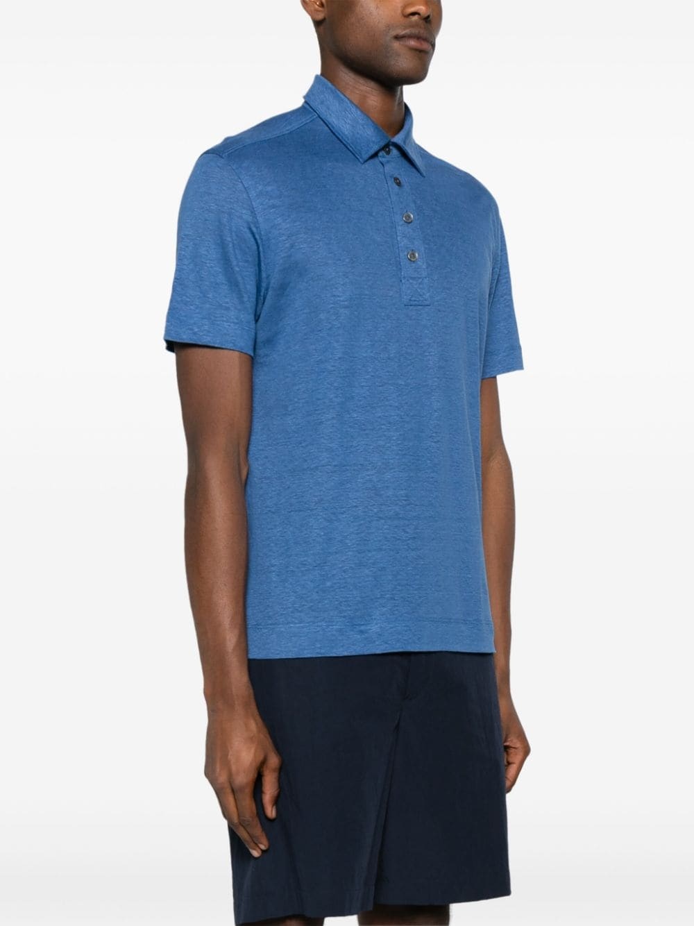 mÃ©lange linen polo shirt - 3