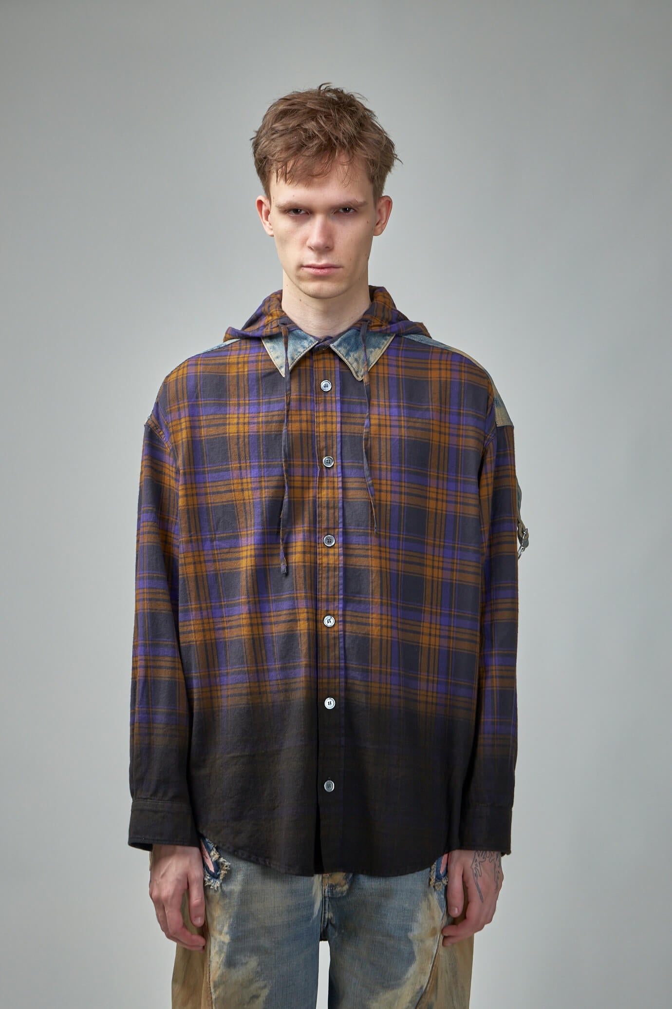 Hooded Button-Up Shirt - 1