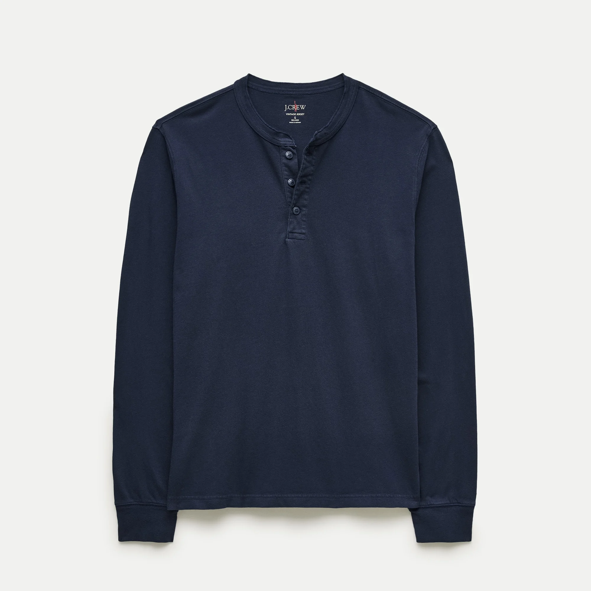 Vintage-wash cotton henley - 1