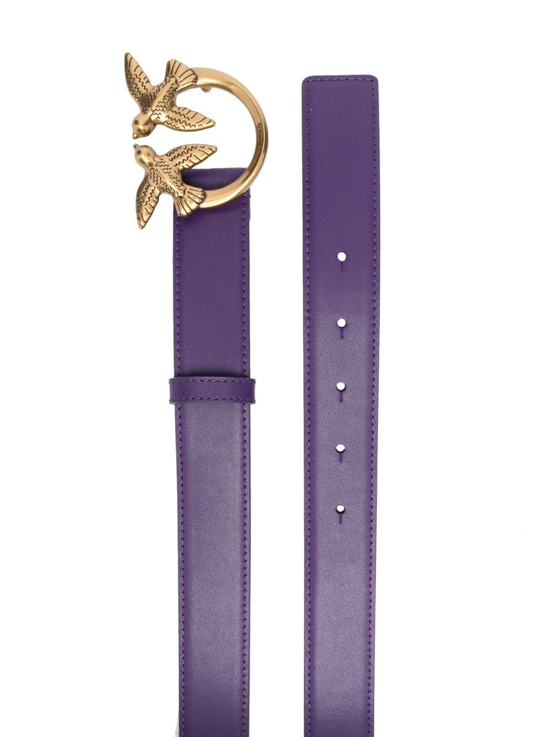 PINKO Love Birds-buckle leather belt outlook