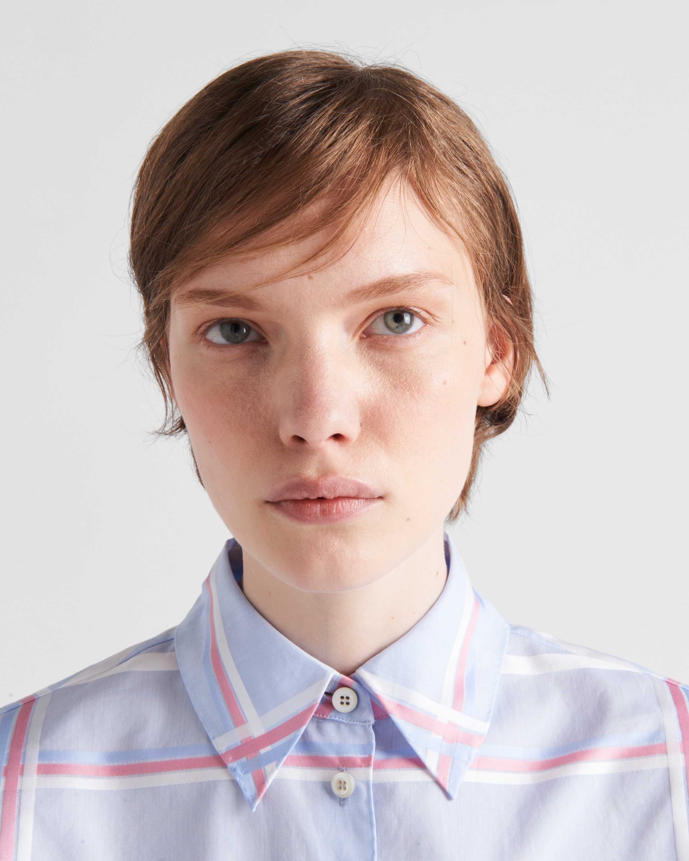 Checked cropped cotton shirt - 4