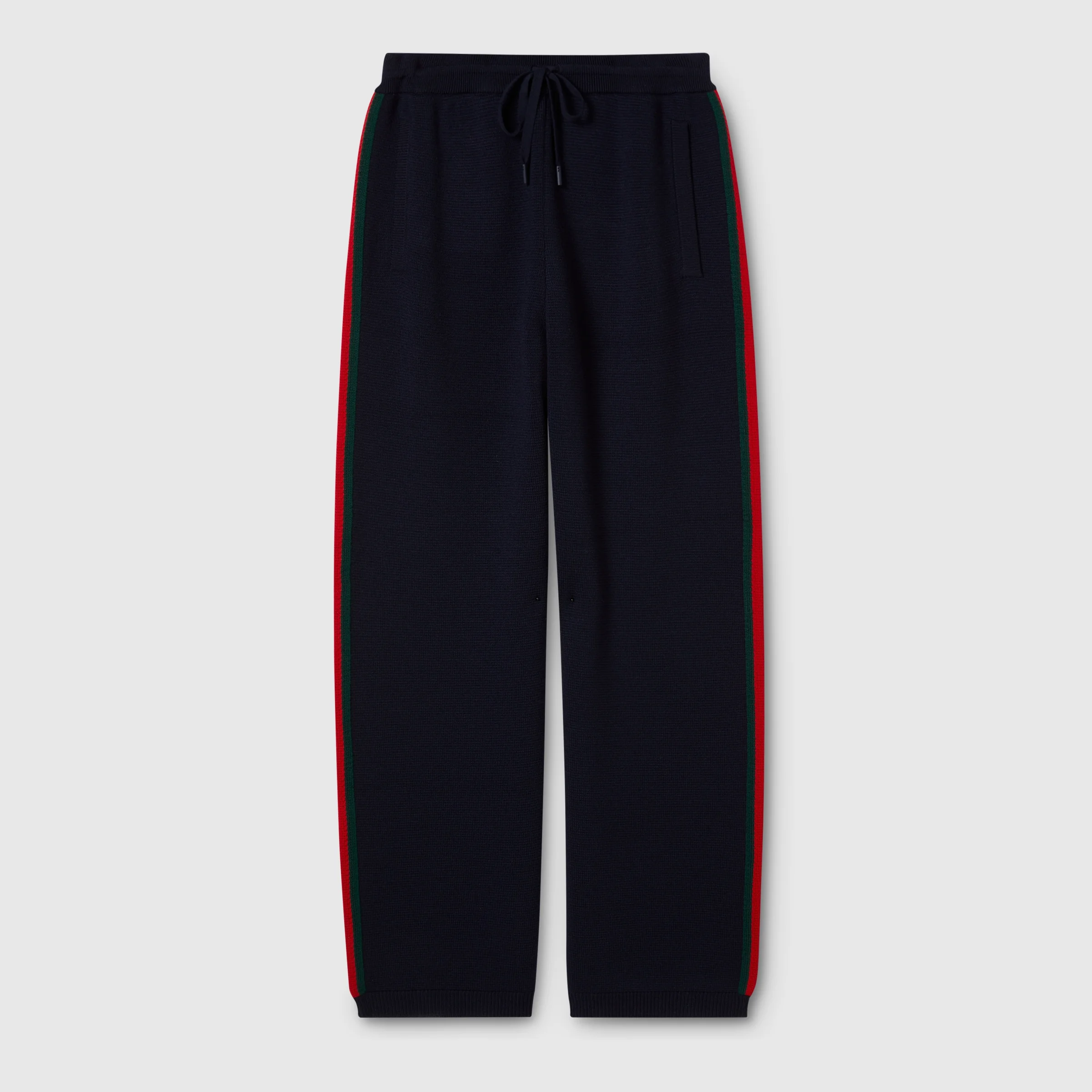Stitch wool leisure pants with Web - 1