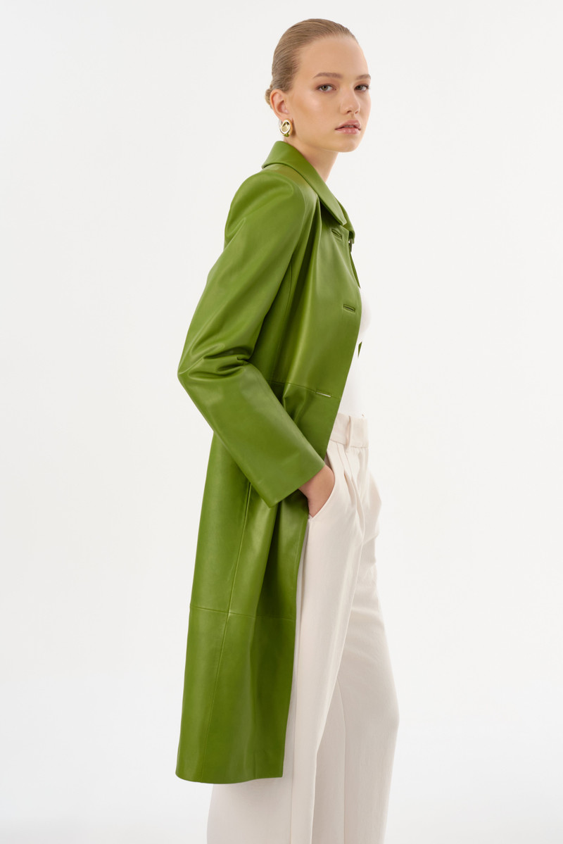 BELEN | Longline Leather Coat 8