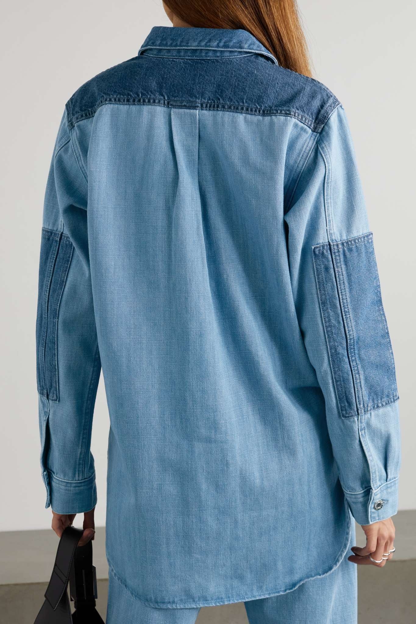 Oversized patchwork denim jacket - 4