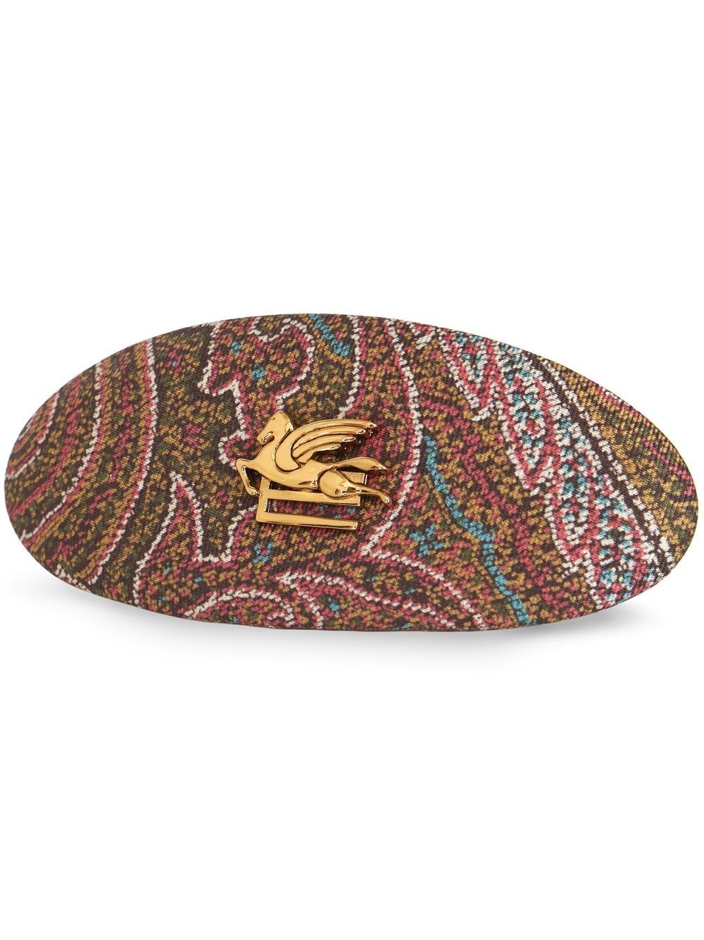 paisley-print silk hair clip - 1