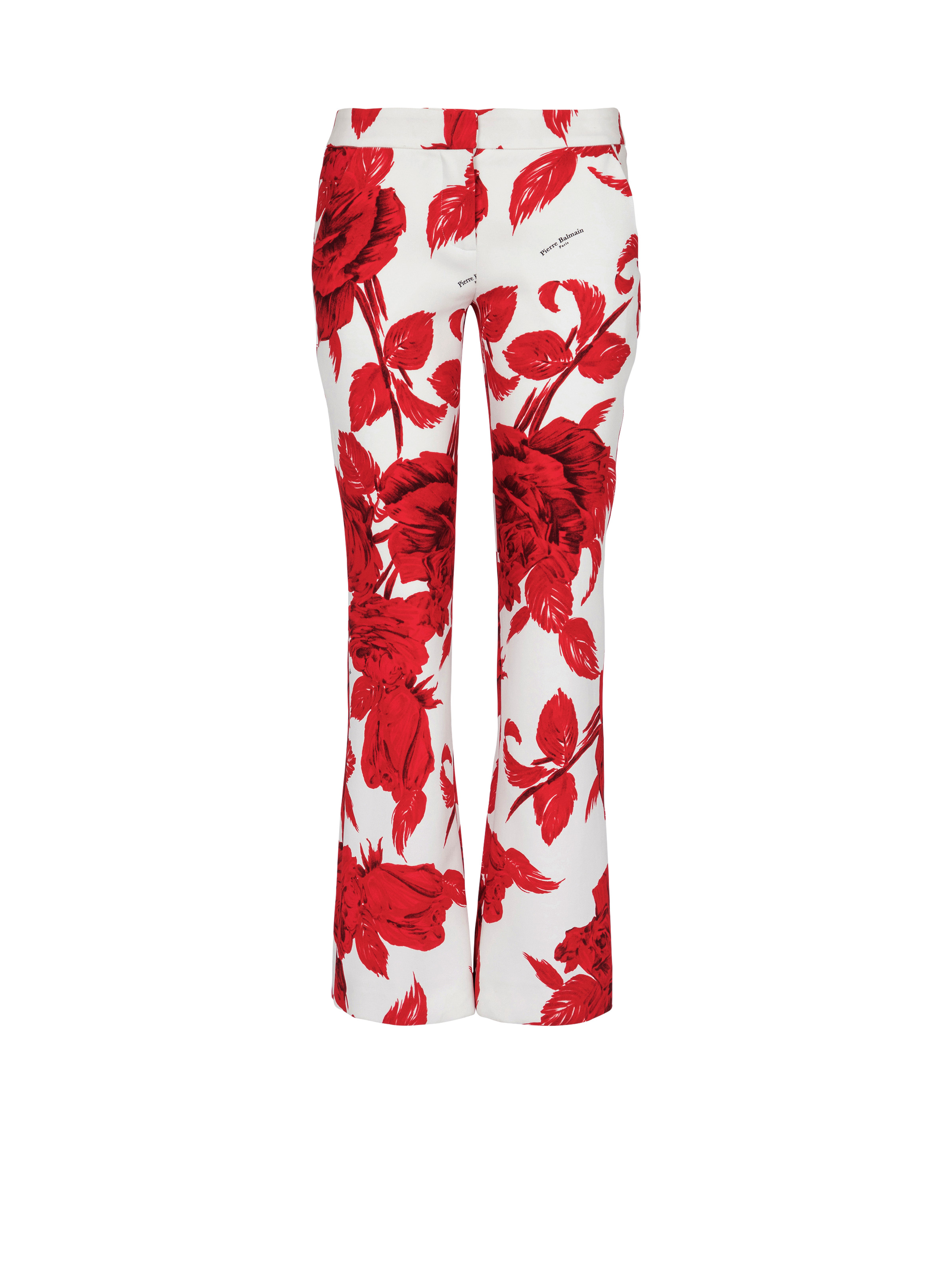 Crepe trousers with Roses print - 1