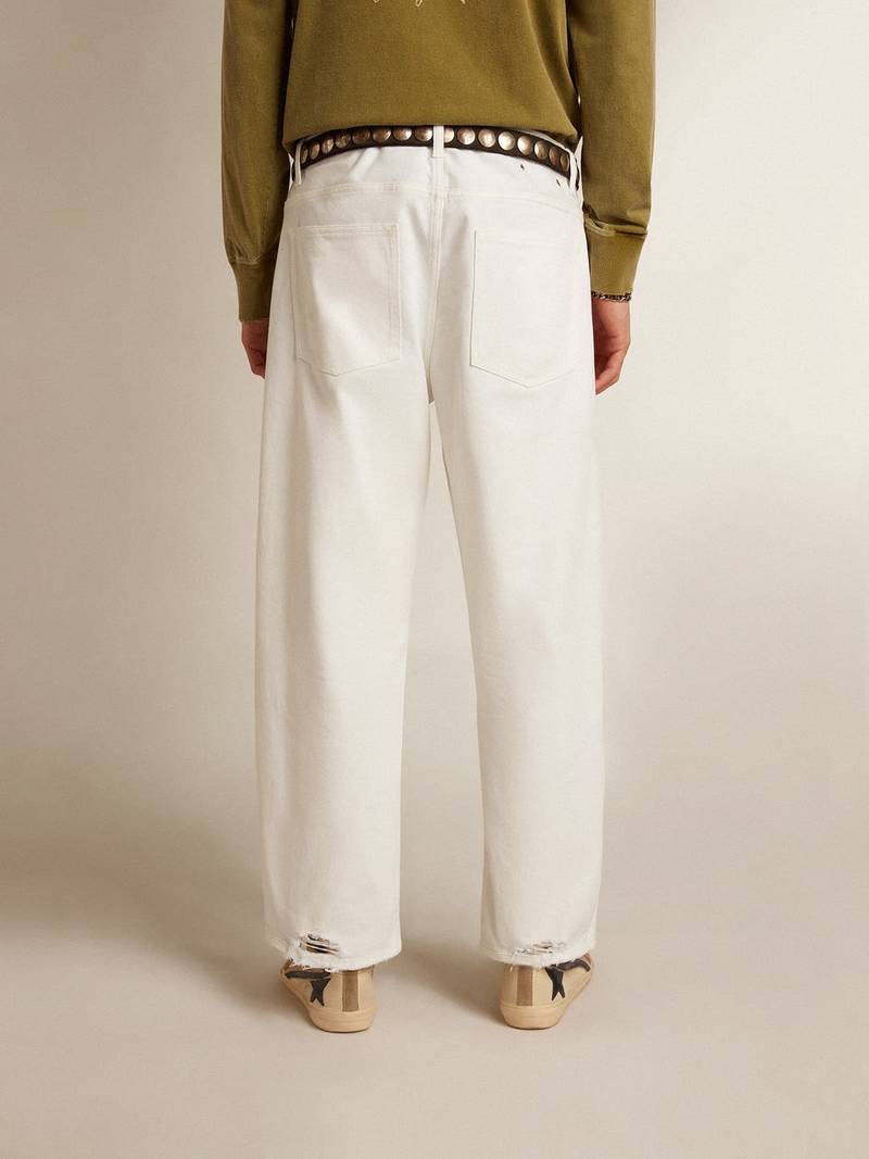 Golden Goose Stonewashed-effect white jeans outlook