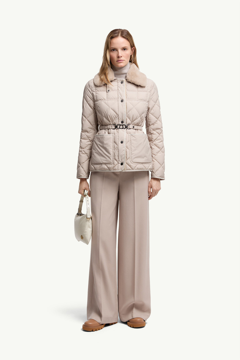 Moncler Cygne Faux Fur-Trimmed Short Down Jacket outlook