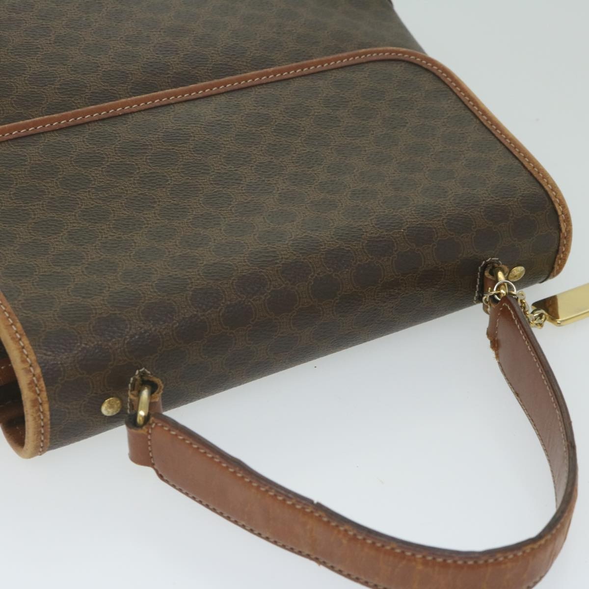 CELINE Macadam Canvas Hand Bag Pvc Leather Brown - 6