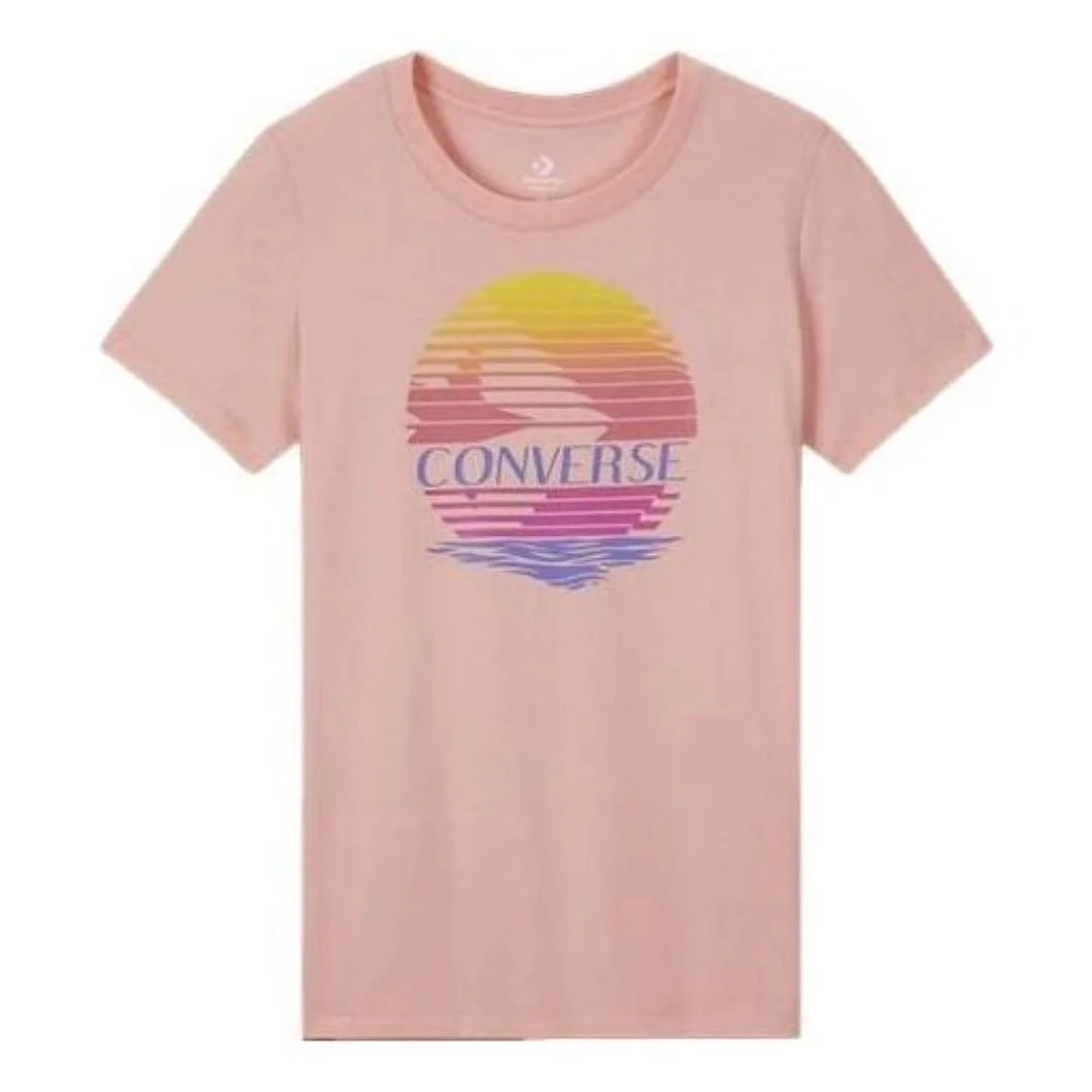 (WMNS) Converse Icon Remix Classic T-Shirt 'Pink Yellow' 10017094-A05 - 1