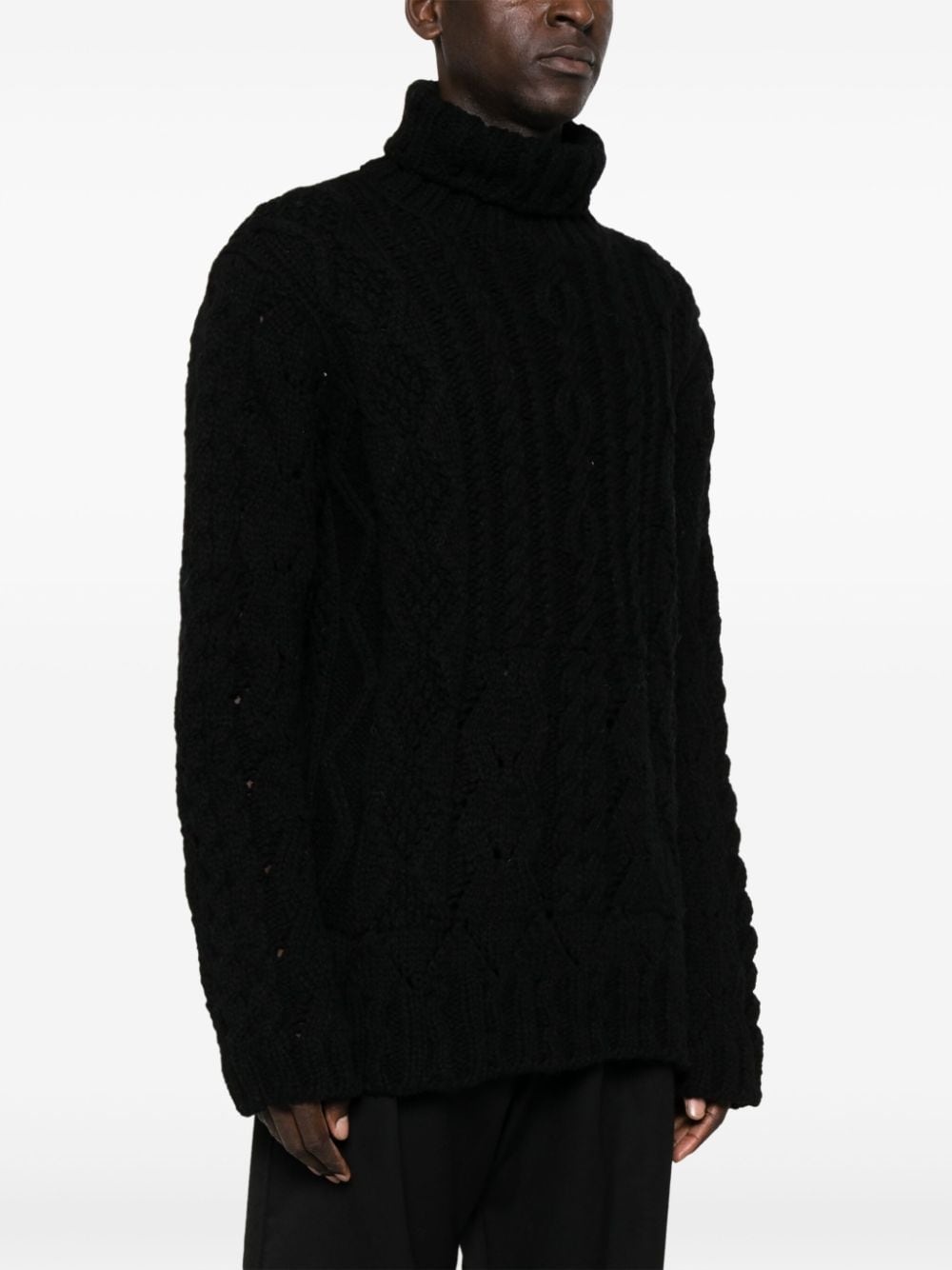 high-neck chunky-knit jumper - 3