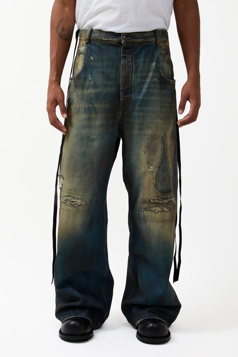 Ann Demeulemeester Distressed Olan 5-Pockets High Comfort Trousers Vintage Blue 3