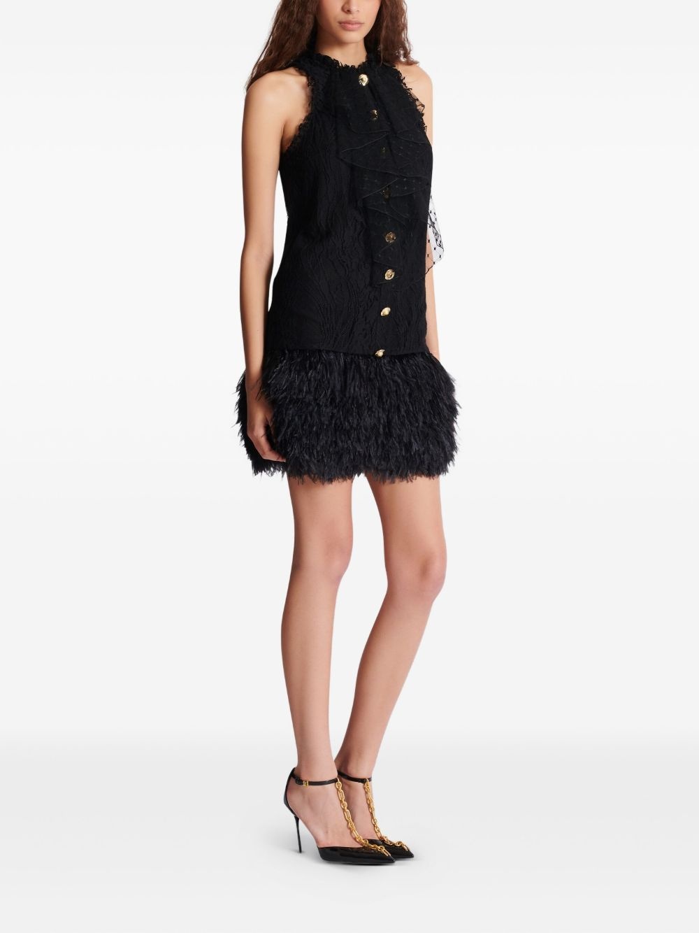 lace-embellished dress - 3
