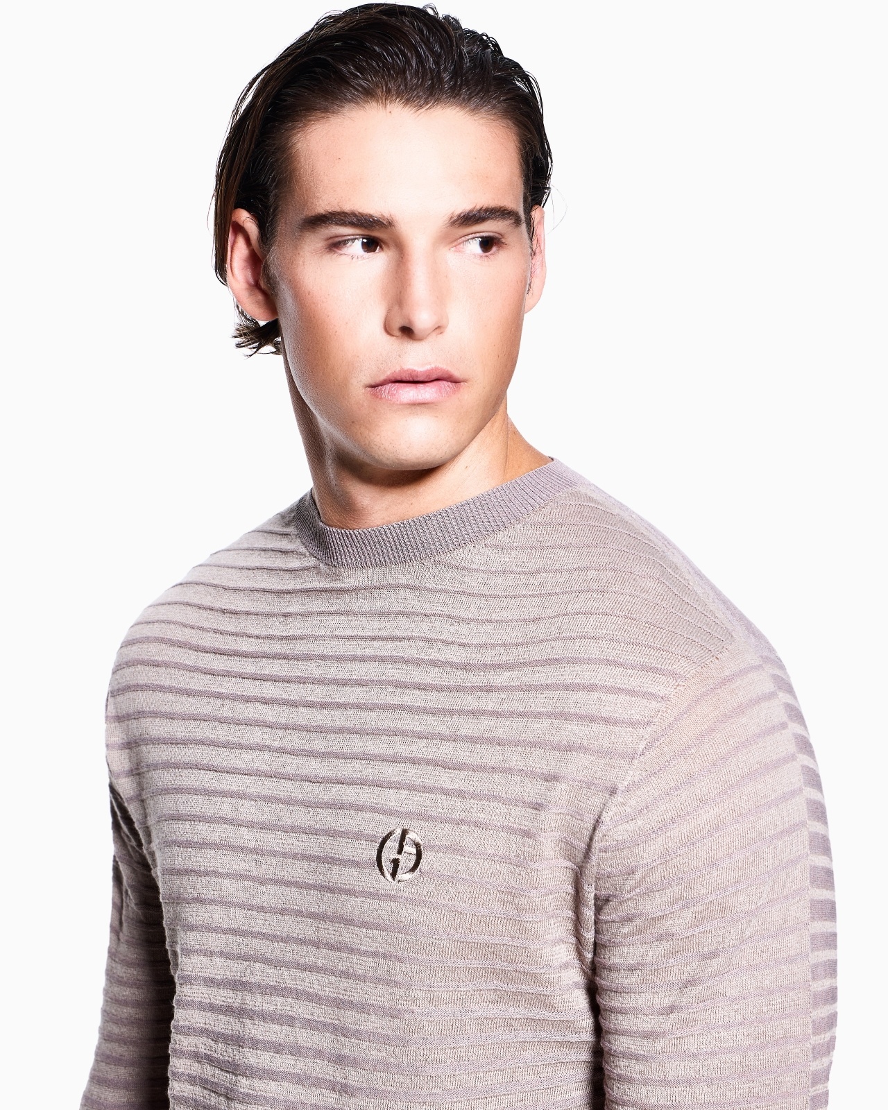 CREW-NECK JUMPER IN LINEN AND COTTON - 5