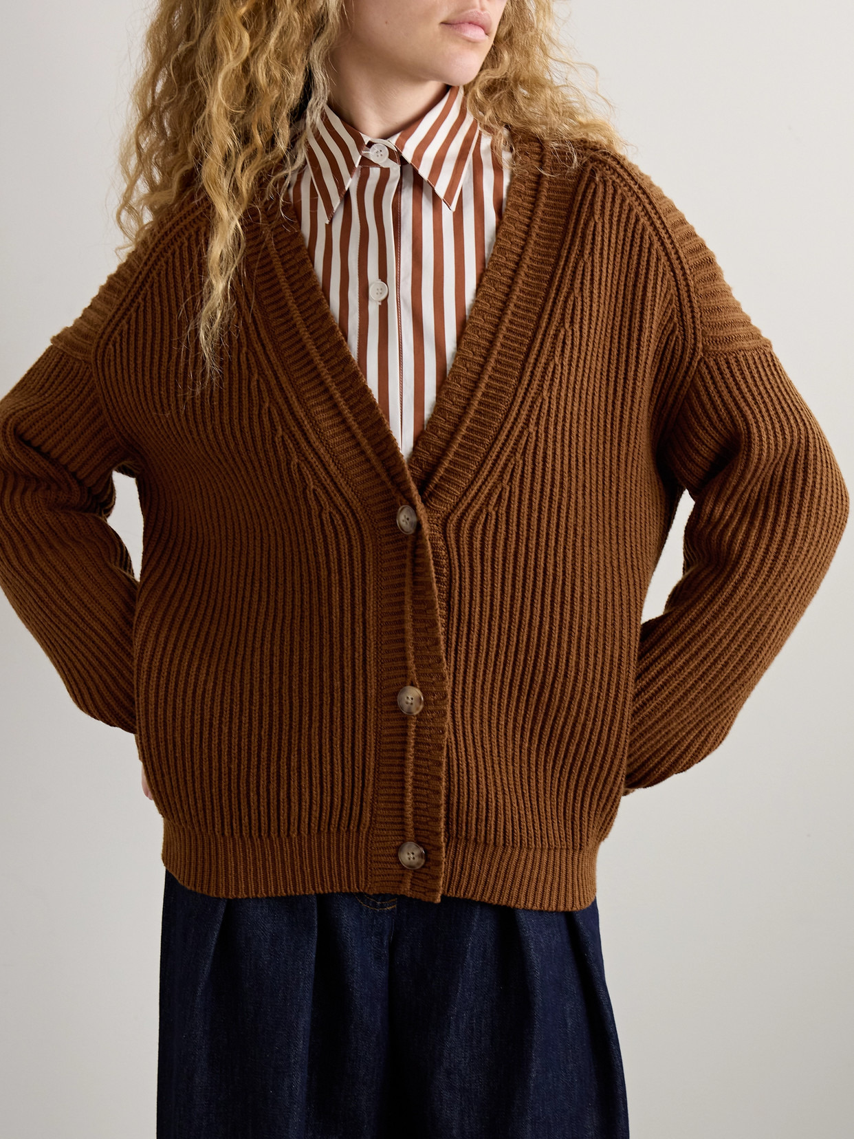 Ribbed Cashmere Cardigan - 4