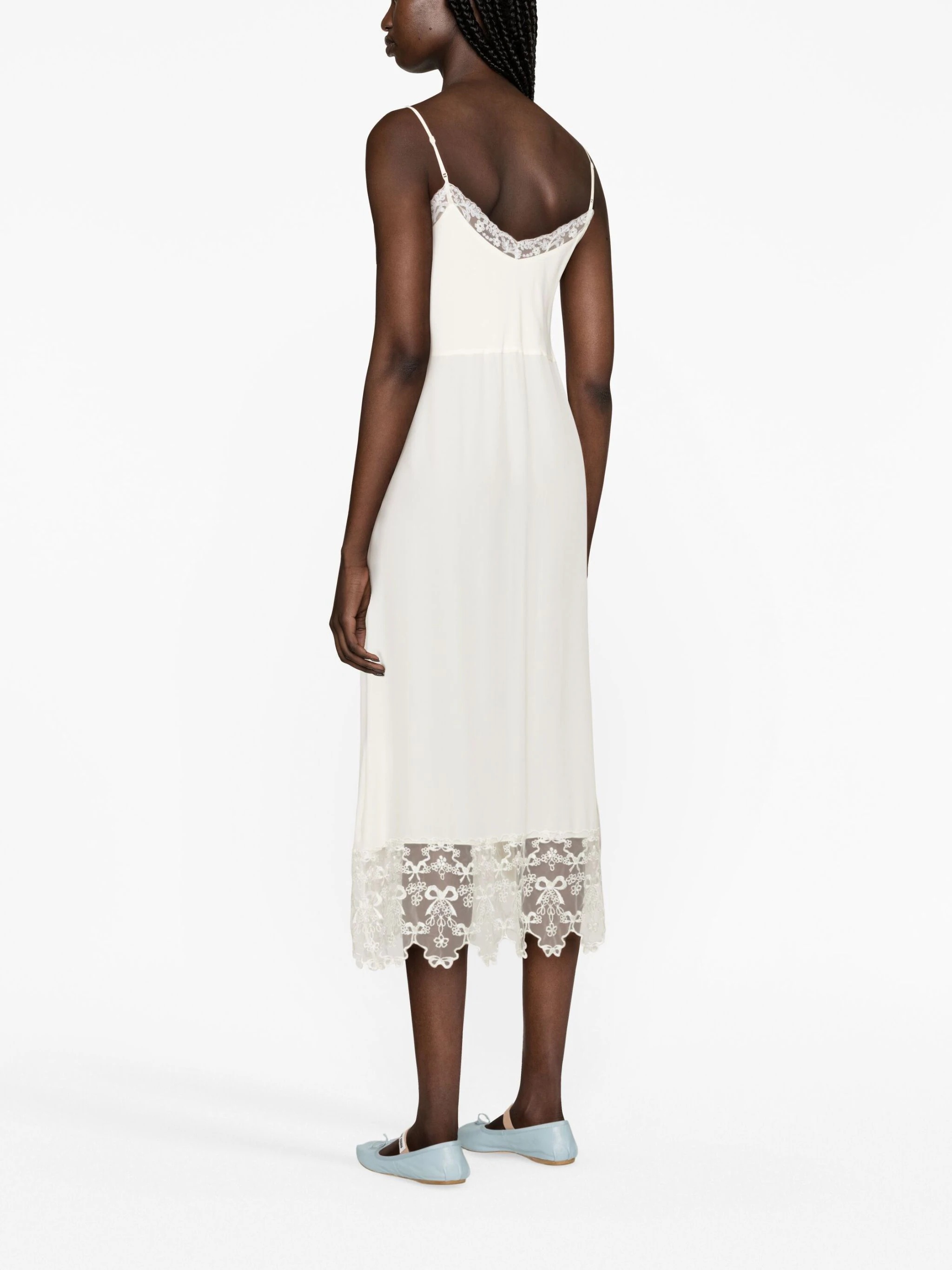 【Simone Rocha】レーストリムのスリップドレス Simone Rocha - Lace-trimmed slip dress Simone Rocha