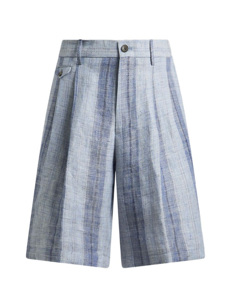 striped linen shorts 1