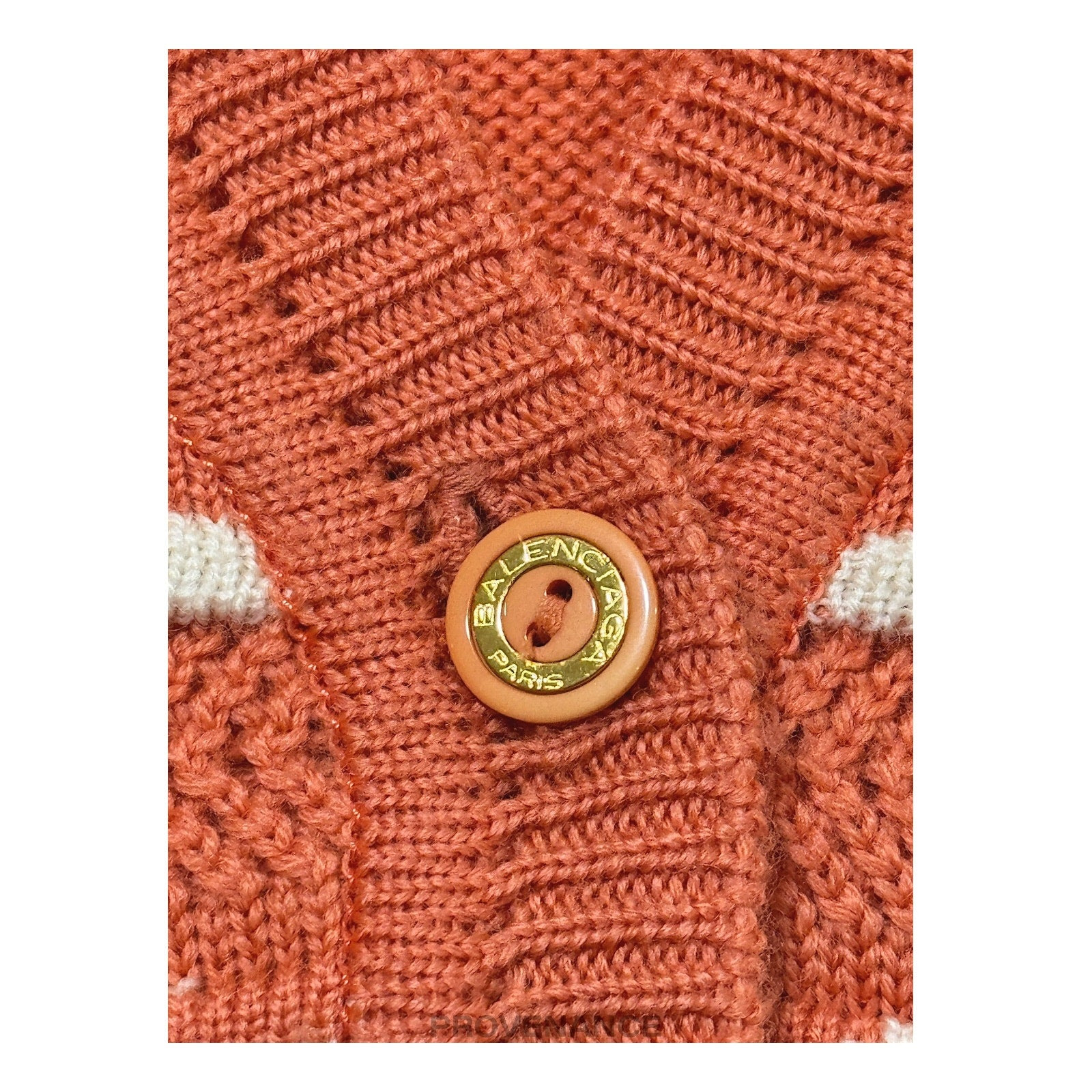 Balenciaga BB Logo Wool Sweater Vest - Orange/White L - 6