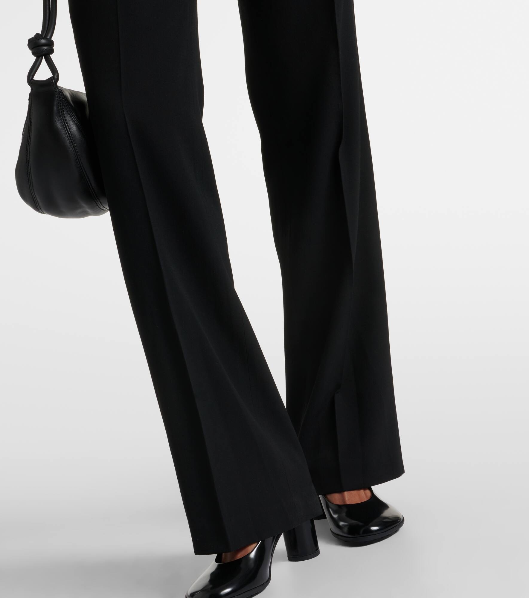 High-rise wool-blend straight pants - 5