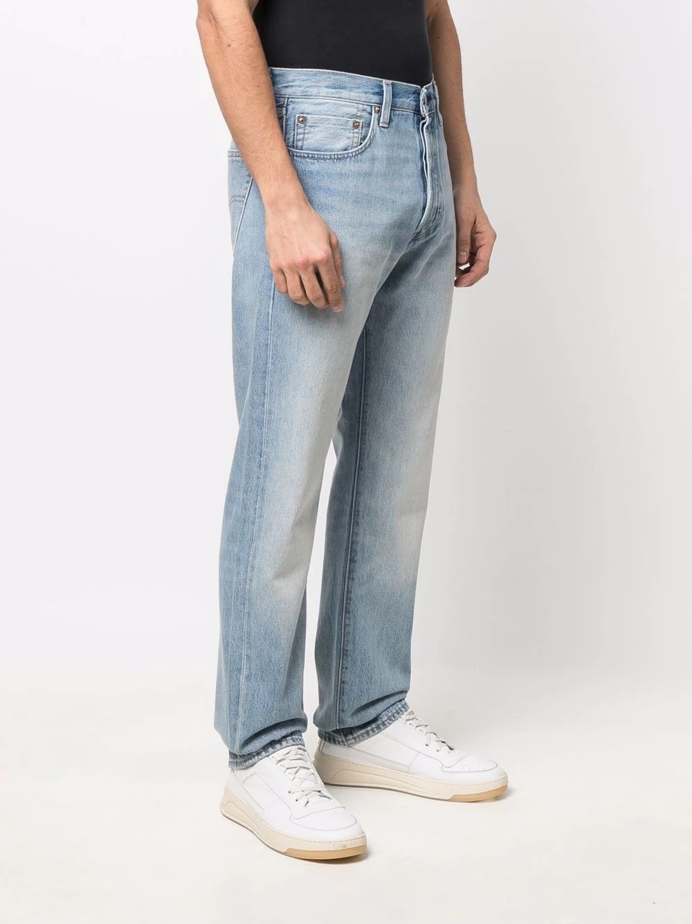 stonewashed straight-leg jeans - 3