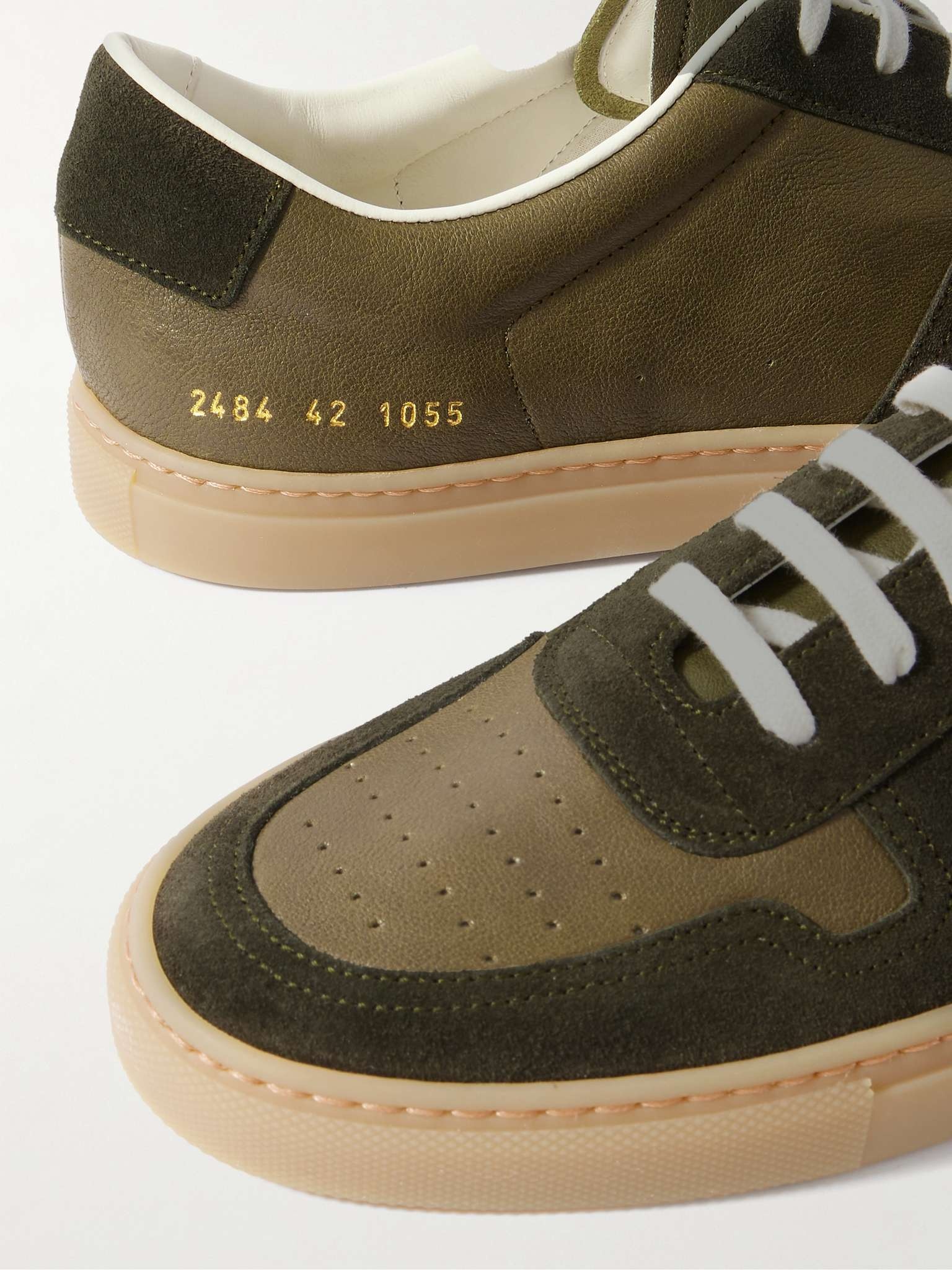BBall Suede-Trimmed Leather Sneakers - 5